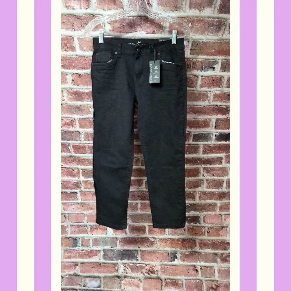 Steves Jeans 12 | Black Slim‎ Fit Stretch Denim High Rise Y2K Streetwear Chic